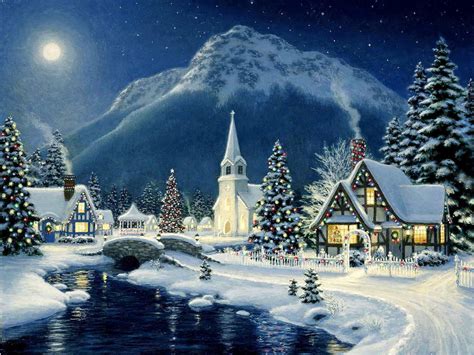 nature christmas wallpaper|christmas landscape wallpaper.